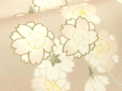平和屋着物●極上　訪問着　駒刺繍　枝垂れ花　肌色地　暈し染め　金彩　逸品　DZAB6520kh6