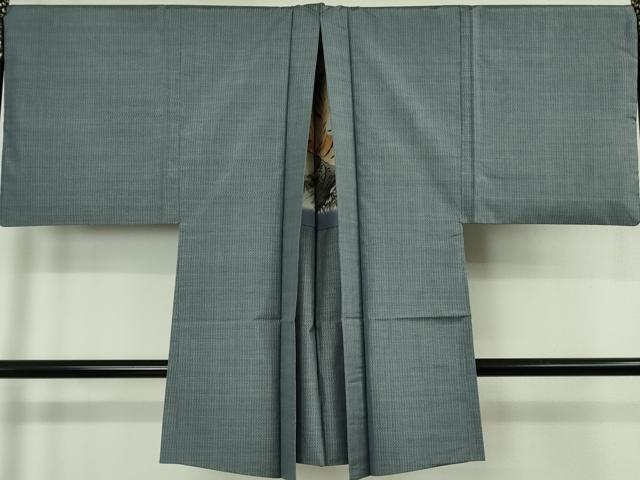 平和屋本店●極上　男性　都喜ヱ門　本場大島紬　アンサンブル　特殊絣　藤絹織物謹製　長羽織　羽裏・虎　証紙付き　逸品　DZAB6526kh6