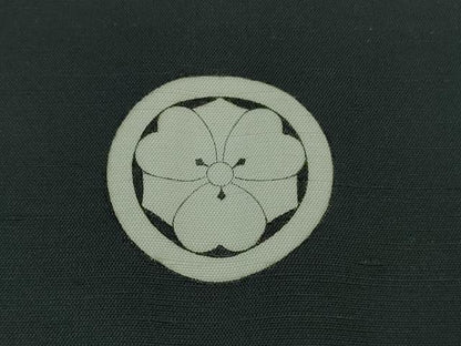 平和屋着物●極上　男性　色紋付・長襦袢(無双仕立て)セット　お召地　キングサイズ　藍鉄色　逸品　DZAB6527kh6