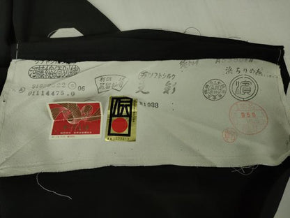 平和屋本店●極上　本加賀友禅作家　奥原一就　黒留袖　仮絵羽　人獣草花文　上代178万　証紙付き　逸品　未使用　DZAB6528kh6