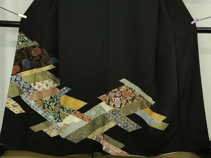 平和屋着物●極上　創業460年・千總　黒留袖　寿光織　名物裂花唐草文　金糸　松屋百貨店扱い　逸品　DZAB6529kh6
