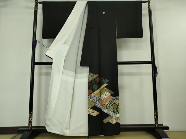 平和屋着物●極上　創業460年・千總　黒留袖　寿光織　名物裂花唐草文　金糸　松屋百貨店扱い　逸品　DZAB6529kh6