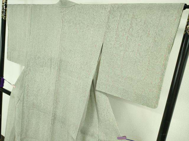 平和屋本店＊極上 夏物 名門 藤娘きぬたや・総絞り 杢目絞り 小紋 絽 柳鼠色地 証紙付き 逸品 未使用 DZAB6532kh6