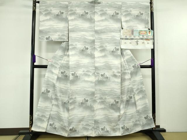 平和屋本店●極上　本場大島紬　白大島　7マルキ　白恵泥　恵大島織物謹製　黎明　ますいわ屋扱い　証紙付き　逸品　未使用　DZAB6537kh6
