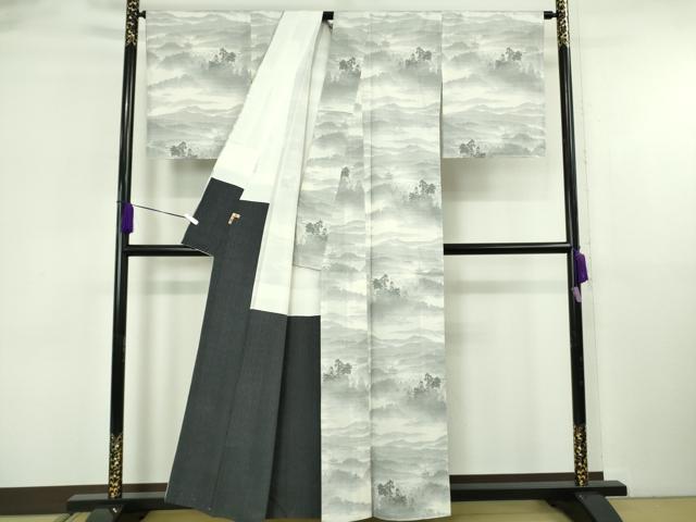 平和屋本店●極上　本場大島紬　白大島　7マルキ　白恵泥　恵大島織物謹製　黎明　ますいわ屋扱い　証紙付き　逸品　未使用　DZAB6537kh6
