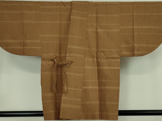 平和屋着物∞極上　伊兵衛織　工芸手織　道中着　横段文　逸品　DZAB6541kh6