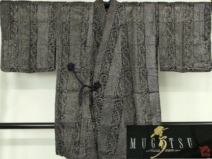 平和屋着物∞極上 染織デザイナー 堀口無月 MUGETSU チュール織 道中着 スリーシーズン ロング丈 金糸 上代50万 反端付き 逸品 DZAB6543kh6
