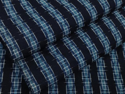 平和屋本店▽極上　男性　久留米絣　単衣　綿　縞　逸品　DZAB6547kh6