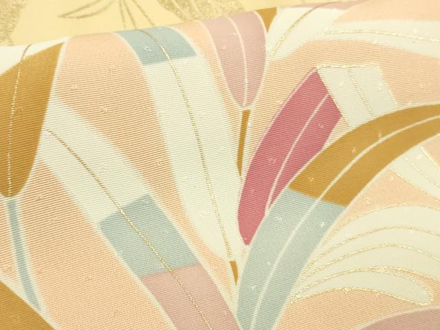平和屋本店●極上　創業460年・千總　訪問着　駒刺繍　地紙吉祥花文　蜂蜜色地　金彩　伊勢丹扱い　逸品　未使用　DZAB6550kh6