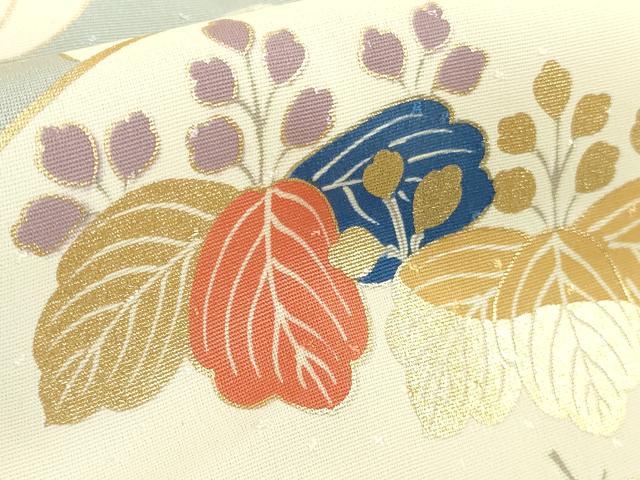 平和屋本店●極上　創業460年・千總　訪問着　駒刺繍　地紙吉祥花文　蜂蜜色地　金彩　伊勢丹扱い　逸品　未使用　DZAB6550kh6