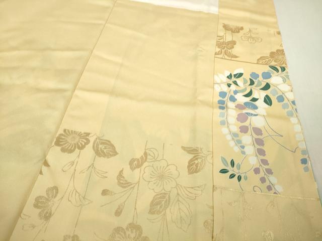 平和屋本店●極上　創業460年・千總　訪問着　駒刺繍　地紙吉祥花文　蜂蜜色地　金彩　伊勢丹扱い　逸品　未使用　DZAB6550kh6