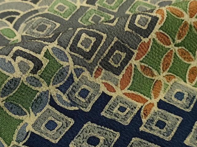 平和屋本店●極上　創業460年・千總　小紋　本手描臈纈　名物裂　鬼しぼ縮緬　西武百貨店扱い　反端付き　逸品　DZAB6553kh6