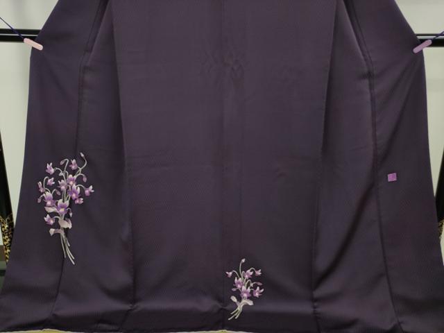 平和屋本店●極上　本加賀友禅作家　吉本大輔　訪問着　ロング丈　シンフォニー　深紫色地　やまと誂製　証紙付き　逸品　DZAB6555kh6