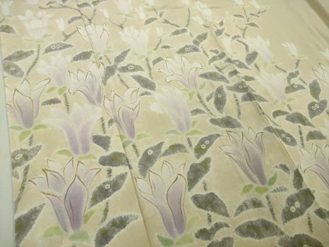 平和屋本店●希少　日本工芸会正会員　福村廣利　絵絞庵　訪問着　木蓮　蒸栗色地　西武百貨店扱い　逸品　DZAB6556kh6