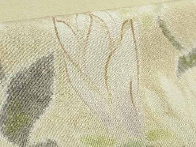 平和屋本店●希少　日本工芸会正会員　福村廣利　絵絞庵　訪問着　木蓮　蒸栗色地　西武百貨店扱い　逸品　DZAB6556kh6