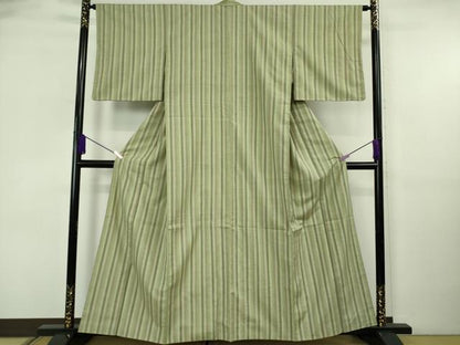 平和屋着物●極上　本場結城紬　重要無形文化財　間道　逸品　DZAB6562kh6
