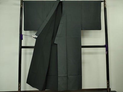 平和屋本店●極上　男性　洗える最高級着物　＜英＞はなぶさ謹製　お召　アンサンブル　長羽織・長襦袢セット　亀甲柄　逸品　DZAB6564kh6
