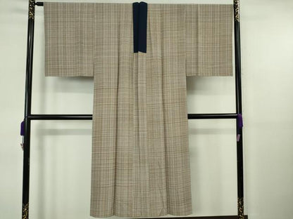 平和屋本店●極上　男性　洗える最高級着物　＜英＞はなぶさ謹製　お召　アンサンブル　長羽織・長襦袢セット　亀甲柄　逸品　DZAB6564kh6