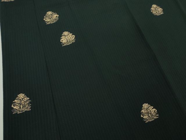 平和屋着物∞極上　道中着　ロング丈　印傳　草花文　褐返色地　逸品　DZAB6566kh6