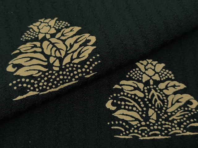 平和屋着物∞極上　道中着　ロング丈　印傳　草花文　褐返色地　逸品　DZAB6566kh6