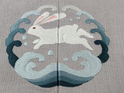 平和屋着物∞極上　道中着　ロング丈　お召地　色無地　桜鼠色地　逸品　DZAB6568kh6
