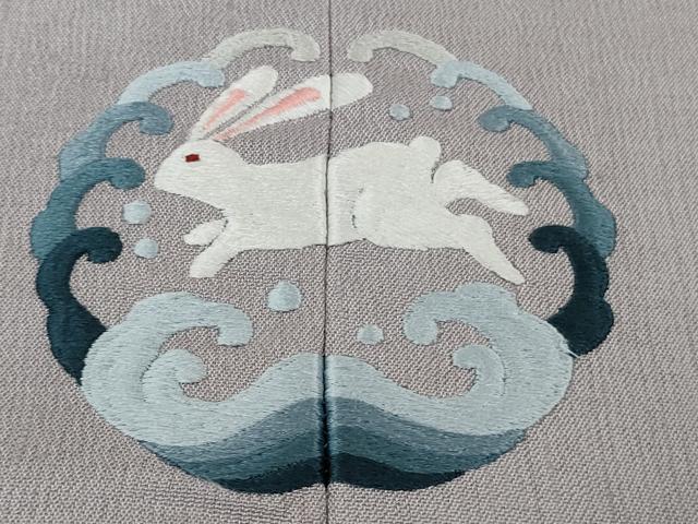 平和屋着物∞極上　道中着　ロング丈　お召地　色無地　桜鼠色地　逸品　DZAB6568kh6