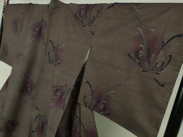 平和屋着物●極上　本場大島紬　9マルキ　泥染　ロング丈　粋伸花調　大島紬美幸謹製　ほていや扱い　証紙付き　逸品　DZAB6574kh6