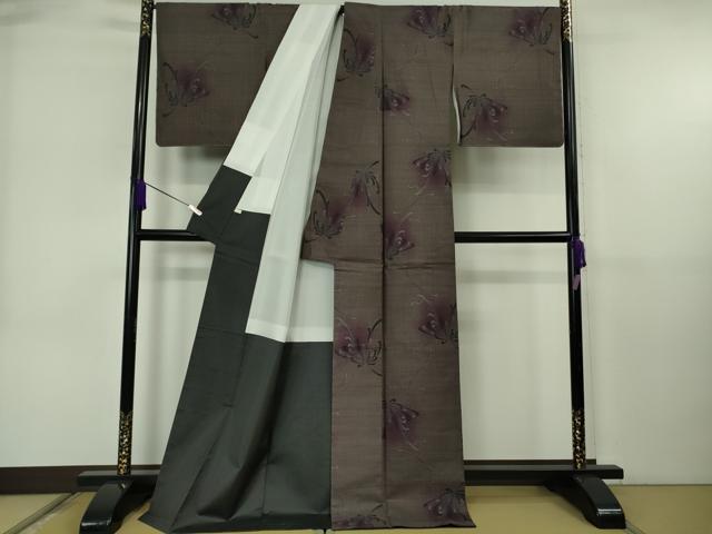 平和屋着物●極上　本場大島紬　9マルキ　泥染　ロング丈　粋伸花調　大島紬美幸謹製　ほていや扱い　証紙付き　逸品　DZAB6574kh6