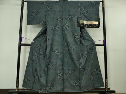 平和屋着物●極上　都喜ヱ門　本場大島紬　9マルキ　泥染　草花文　藤絹織物謹製　証紙付き　逸品　未使用　DZAB6576kh6