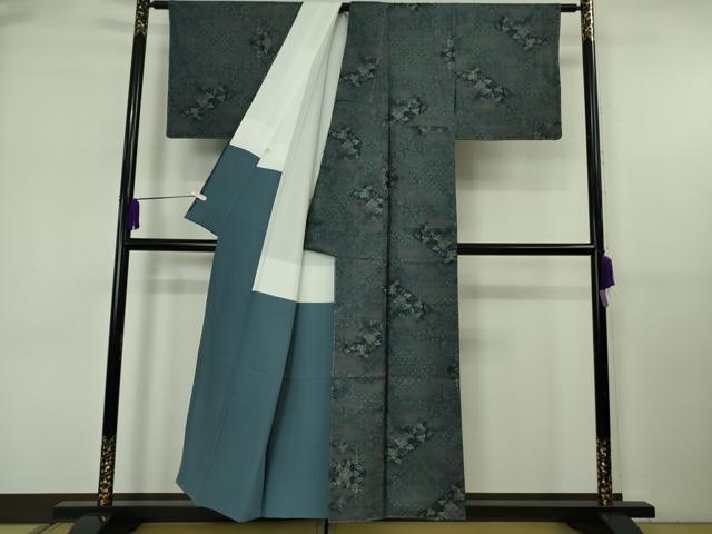 平和屋着物●極上　都喜ヱ門　本場大島紬　9マルキ　泥染　草花文　藤絹織物謹製　証紙付き　逸品　未使用　DZAB6576kh6