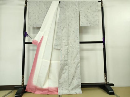 平和屋本店●極上　都喜ヱ門　本場大島紬　白大島　手絣　朝の涼感　藤絹織物謹製　証紙付き　逸品　DZAB6577kh6