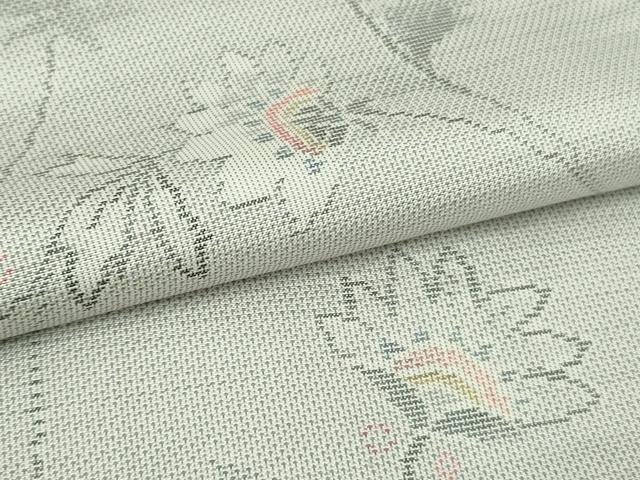 平和屋本店●極上　都喜ヱ門　本場大島紬　白大島　手絣　朝の涼感　藤絹織物謹製　証紙付き　逸品　DZAB6577kh6