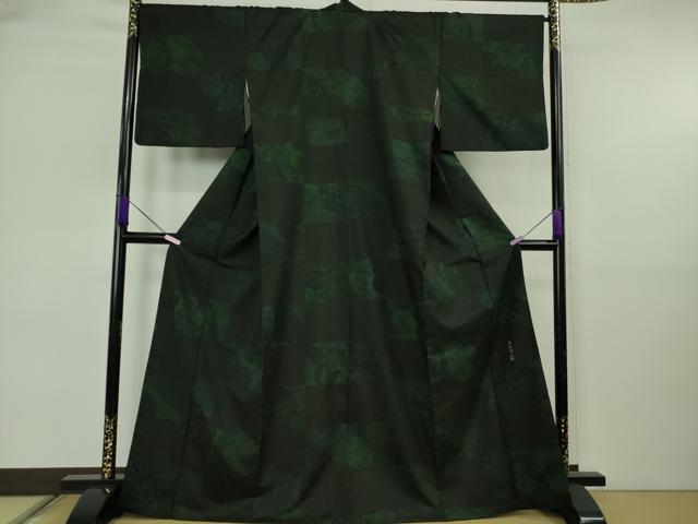 平和屋本店●極上　前田仁仙　仁仙更紗　石川県指定無形文化財　牛首紬　白山工房　手織り　市松吉祥花文　逸品　DZAB6581kh6