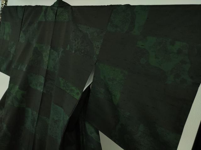 平和屋本店●極上　前田仁仙　仁仙更紗　石川県指定無形文化財　牛首紬　白山工房　手織り　市松吉祥花文　逸品　DZAB6581kh6