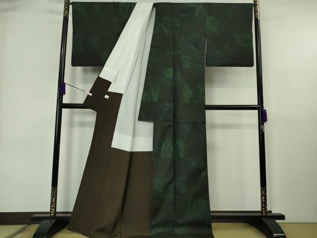 平和屋本店●極上　前田仁仙　仁仙更紗　石川県指定無形文化財　牛首紬　白山工房　手織り　市松吉祥花文　逸品　DZAB6581kh6