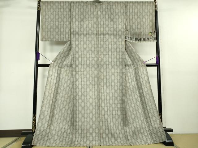 平和屋本店＊希少　夏物　国指定重要無形文化財　本場久米島紬　夏久米島　手織　反端付き　逸品　DZAB6588kh6