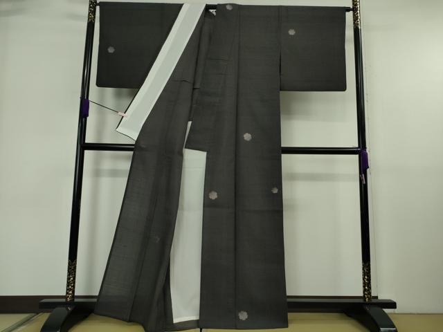 平和屋本店＊極上 夏物 染織の名門 しょうざん 生紬 雪輪鹿の子文 蝉色地 逸品 DZAB6589kh6