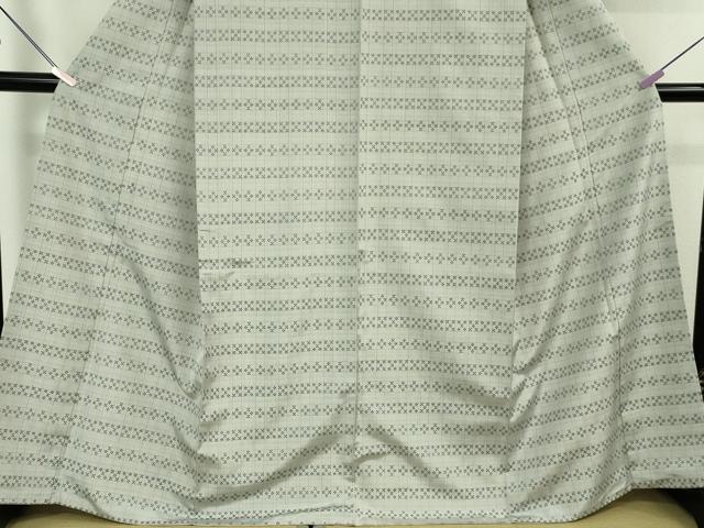 平和屋本店●極上　花織　紬　濃い絹鼠色地　小田急百貨店扱い　逸品　DZAB6591kh6