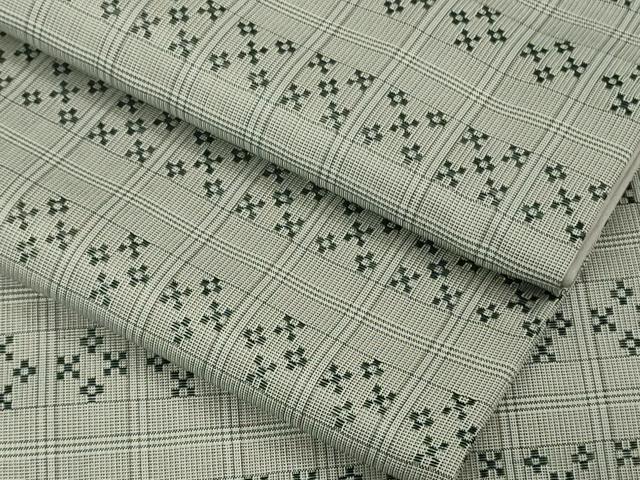 平和屋本店●極上　花織　紬　濃い絹鼠色地　小田急百貨店扱い　逸品　DZAB6591kh6