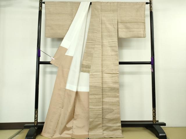 平和屋着物●極上　インド・アッサム　野蚕糸　手織　ムガシルク　訪問着　霞文　逸品　DZAB6593kh6
