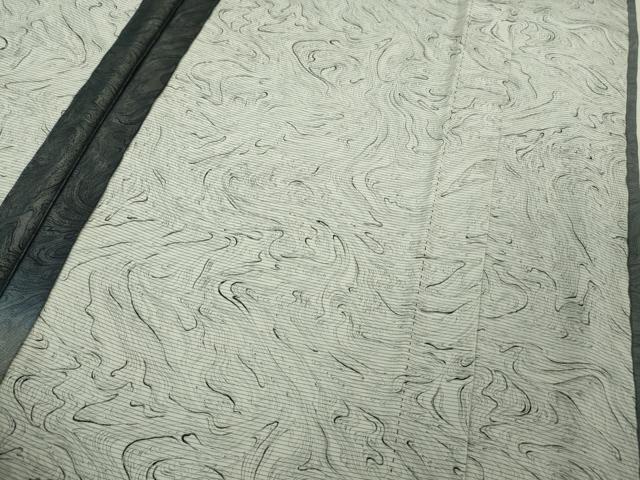平和屋本店●極上　訪問着　無双　紗袷　紗×絽　墨流し文様　暈し染め　逸品　未使用　DZAB6596kh6