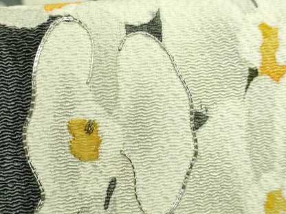 平和屋本店●極上　九寸名古屋帯　東京手描友禅　駒刺繍　胡蝶蘭　反端付き　羊羹色地　逸品　未使用　DZAB6604kh6