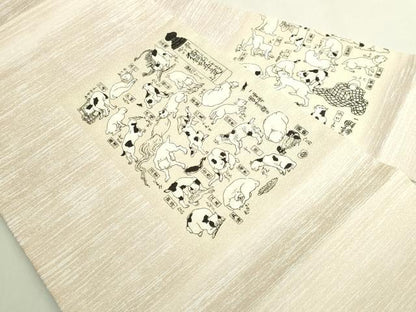 平和屋着物●極上　九寸名古屋帯　手描き　猫飼好五十三疋　逸品　DZAB6607kh6
