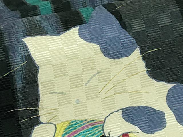 平和屋着物●極上　九寸名古屋帯　WAKKA　猫　毬　鈴　逸品　DZAB6623kh6