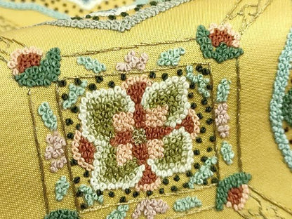平和屋本店●極上　中国三大刺繍　相良刺繍　袋帯　正倉院花文　金糸　逸品　DZAB6634kh6