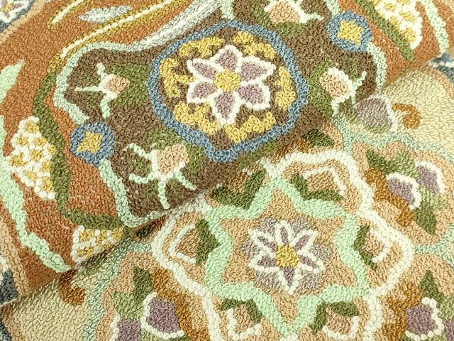 平和屋本店●最高級　中国三大刺繍　総相良刺繍　総刺繍　袋帯　200万粒　総詰め　正倉院花鳥文　逸品　DZAB6636kh6