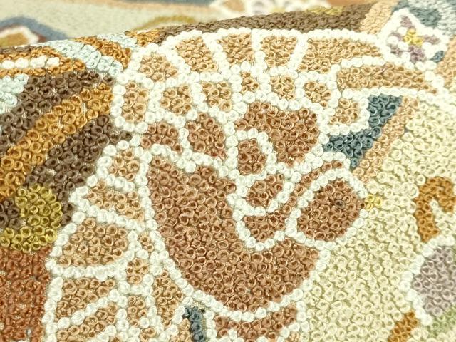 平和屋本店●最高級　中国三大刺繍　総相良刺繍　総刺繍　袋帯　200万粒　総詰め　正倉院花鳥文　逸品　DZAB6636kh6