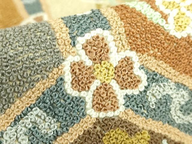 平和屋本店●最高級　中国三大刺繍　総相良刺繍　総刺繍　袋帯　200万粒　総詰め　正倉院花鳥文　逸品　DZAB6636kh6