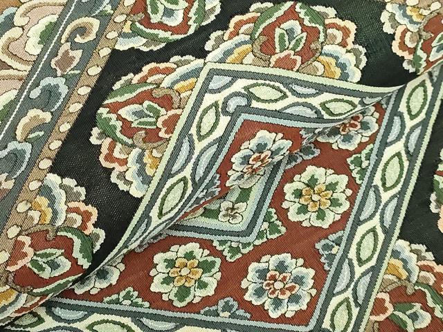 平和屋本店●極上　明綴れ　袋帯　正倉院花菱文　金糸　逸品　DZAB6637kh6