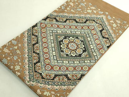 平和屋本店●極上　明綴れ　袋帯　正倉院花菱文　金糸　逸品　DZAB6637kh6